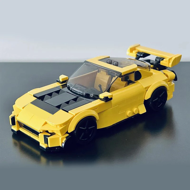 MOC-87429 Bouwsteen Creatieve Speelgoedset Cadeau Sportwagen Race Model Jongens Gele Serie Assemblage Auto-Onderdelen Pak Speelgoed