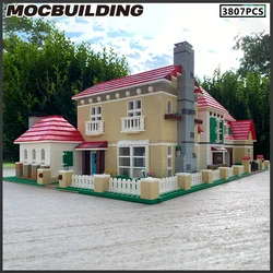 Moc Building Block House Model Villa Residence DIY Brick Landscape Series Collection Toys Birthday Gifts Playsets Xmas Present