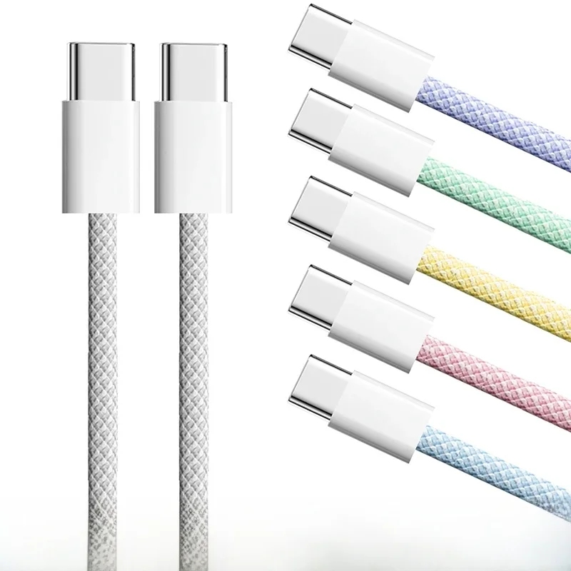 Kolorowy kabel typu C do typu C do PD 60W iphone 16 15pro Szybkie ładowanie do Xiaomi Samsung Huawei Kabel tkacki typu C 1M 2M 3M — 2