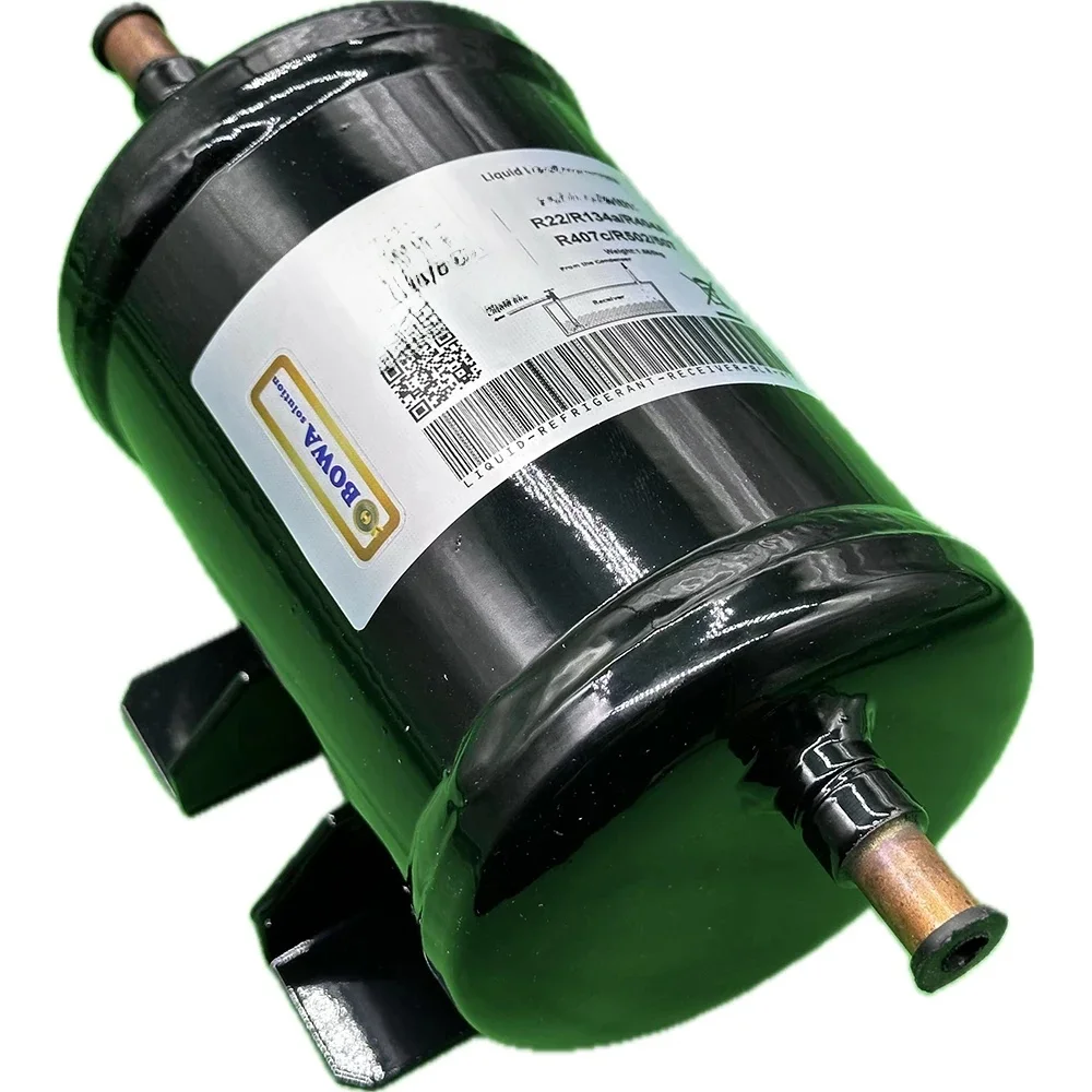 Small volume horizontal liquid refrigerant receiver is designed for R452A or R449A laboratory equipment or R290 heat pump heater