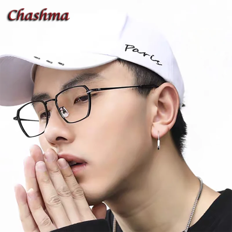 Chashma Prescription Glasses Elegant Eyeglasses Frames Stylish Pure Titanium Men Women Gafas for Recipe Eyewear Spectacles