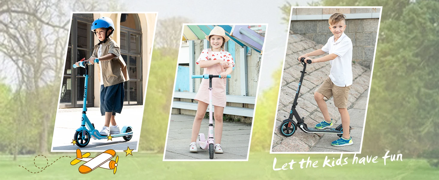 RCB R11 Kids Electric Scooter for Age 6-12, 150W Motor, 3 Speed Modes up to 9.9 mph & 5 Miles Range, 7"/6" Solid Tyres, LED Lights & Display, Bluetooth Speaker, Foldable 6.65kg, CE Certified