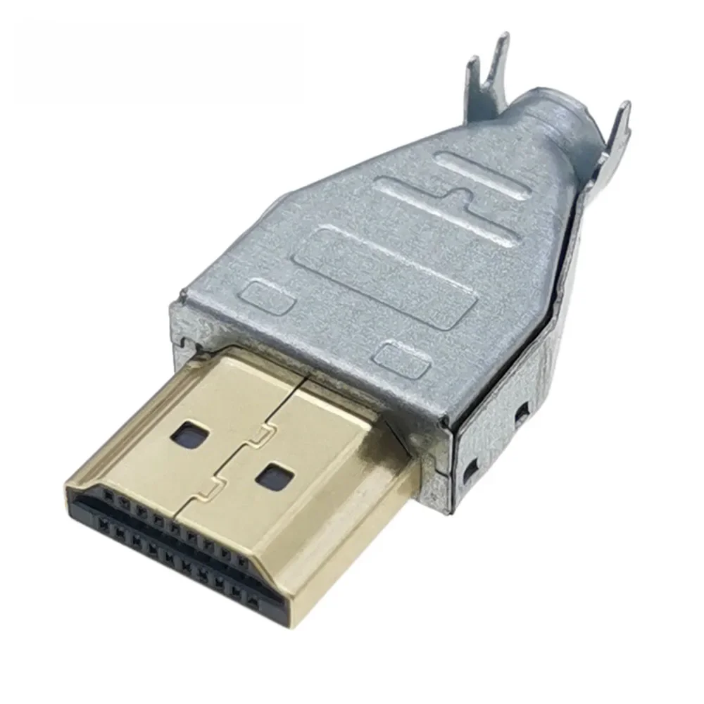1 szt. Nowe złącze wtykowe kompatybilne z HDMI drut lutowniczy złącza spawalnicze 20P naprawa linii HD DIY wtyk męski metaliczna obudowa — zdjęcie 2
