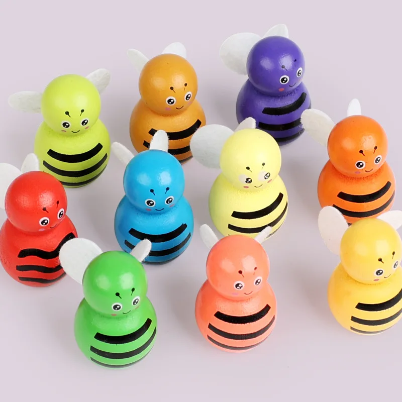Color Matching Early Education Toys Wooden Bee Color Sorting Toy Montessori Toy Logical Thinking Game for Boys Girls Toy Gifts