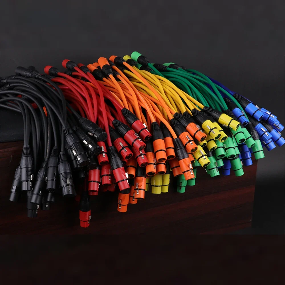 Câble XLR 3 broches mâle à femelle, connecteurs en plastique OFC blindé en cuivre pour mélangeur, amplificateur de Microphone 0.3m 1m 2m 3m 5m 10m 15m 1 pièce