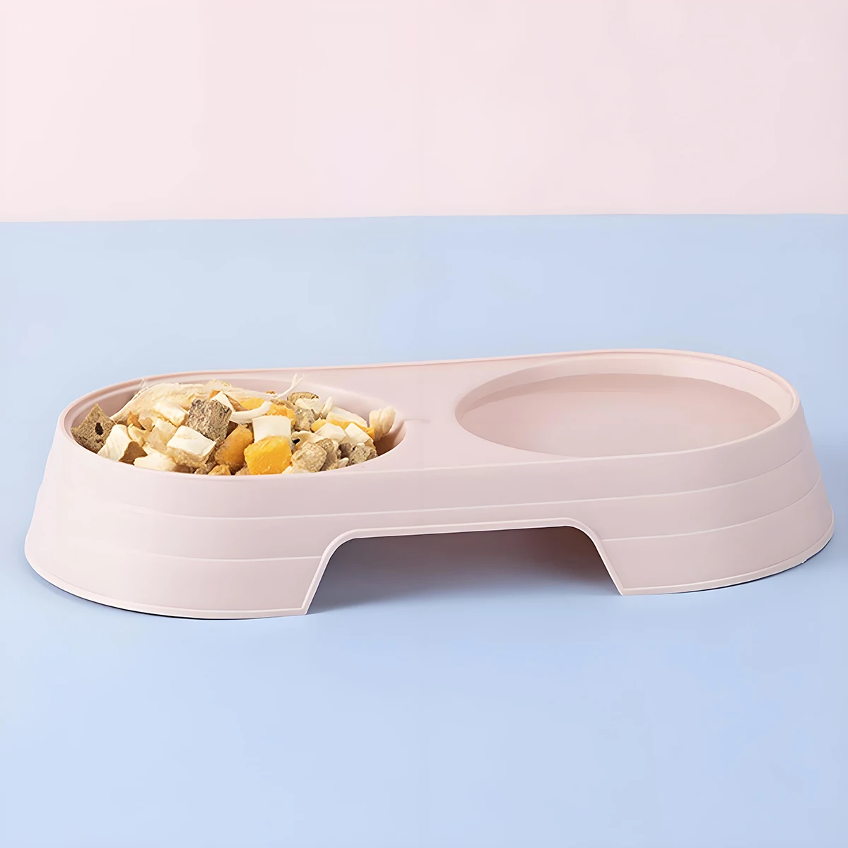 Double Dog Cat Bowls Premium PP Material Pet Bowls with No-Spill PP Station, Food Water Feeder for Cats and Small Dogs