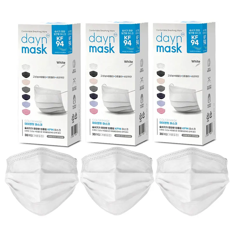 3 Color KF94 Dental mask (L) (individual packaging) 30 pieces 3 pieces/white, black, gray domestic production