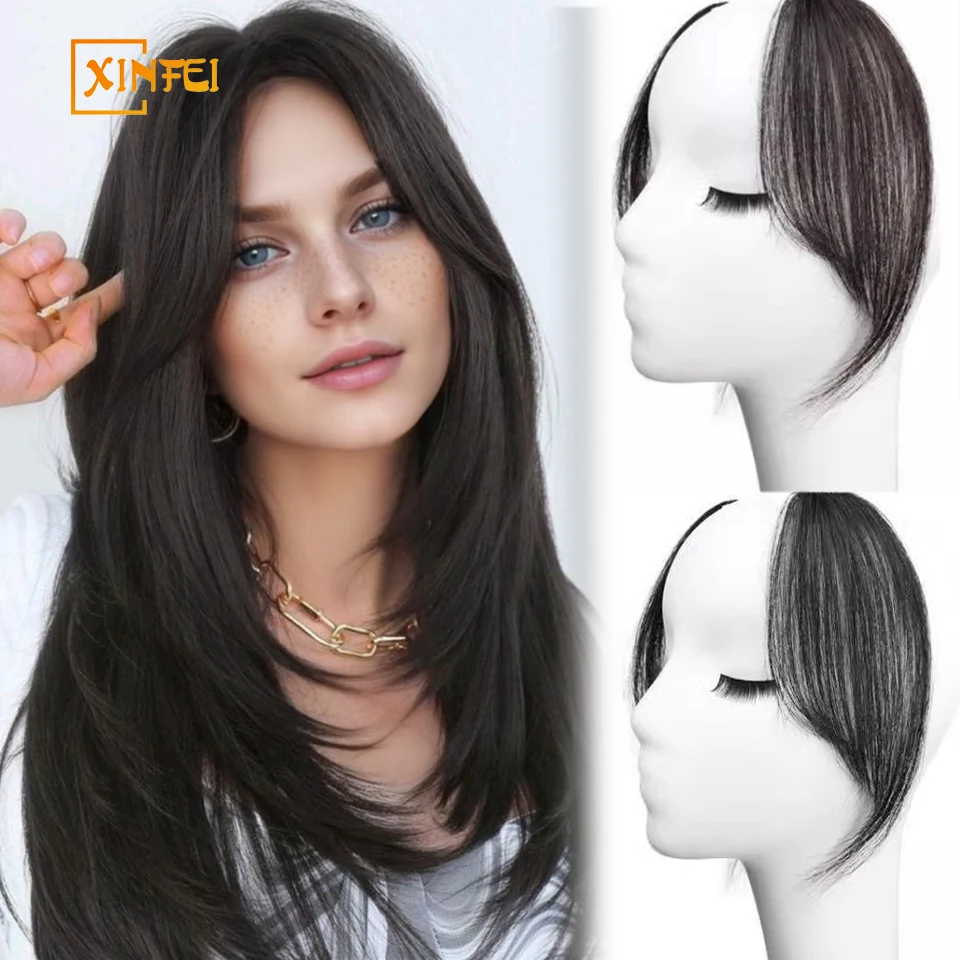 Bangs wig Synthetic Fring Bangs hair extensions for women Middle Part Two Sides Bang Hairpiece Clip In Extensions invisible hair