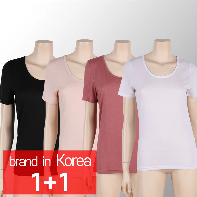 [CALL RA S](2 piece set) Women’s Lenzing Modal inner T-shirt Soft-shirt//short sleeve inner t-shirt