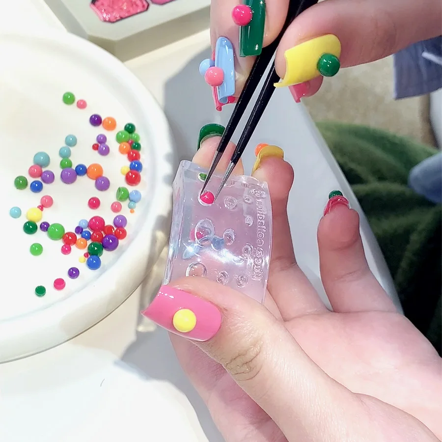 DIY Mini Skittles Silicone Resin Nail Mold For Beauty Nail Art DIY Handmade Tool Small Beads Polymer  Nail Mould Accessories