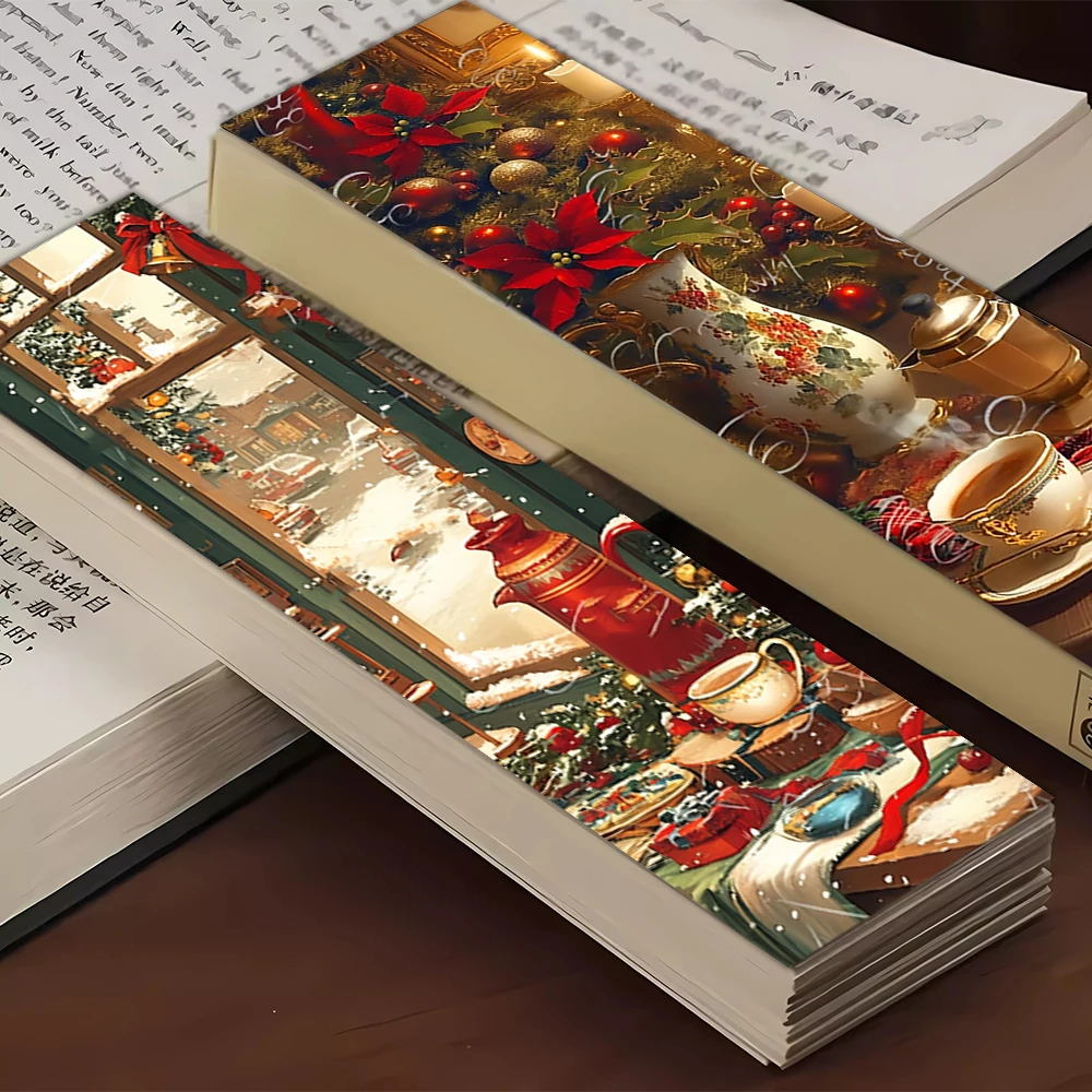 32pcs, red Christmas bookmark, back-to-school season, Christmas, Halloween, suitable for teachers, readers, and birthday gifts.