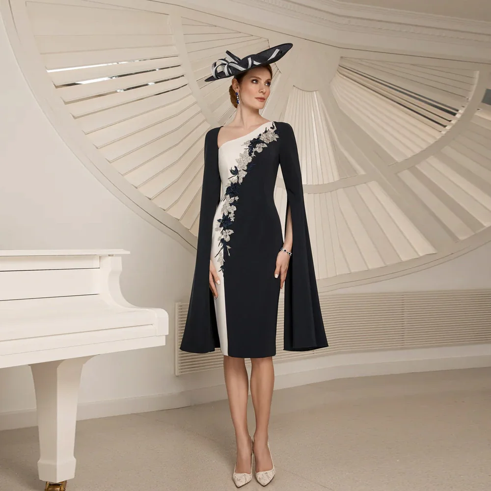 

15713# Elegant Mother of the Bride Dres Wedding Party Gowns With Appliques Knee-Length Mermaid فساتين ال