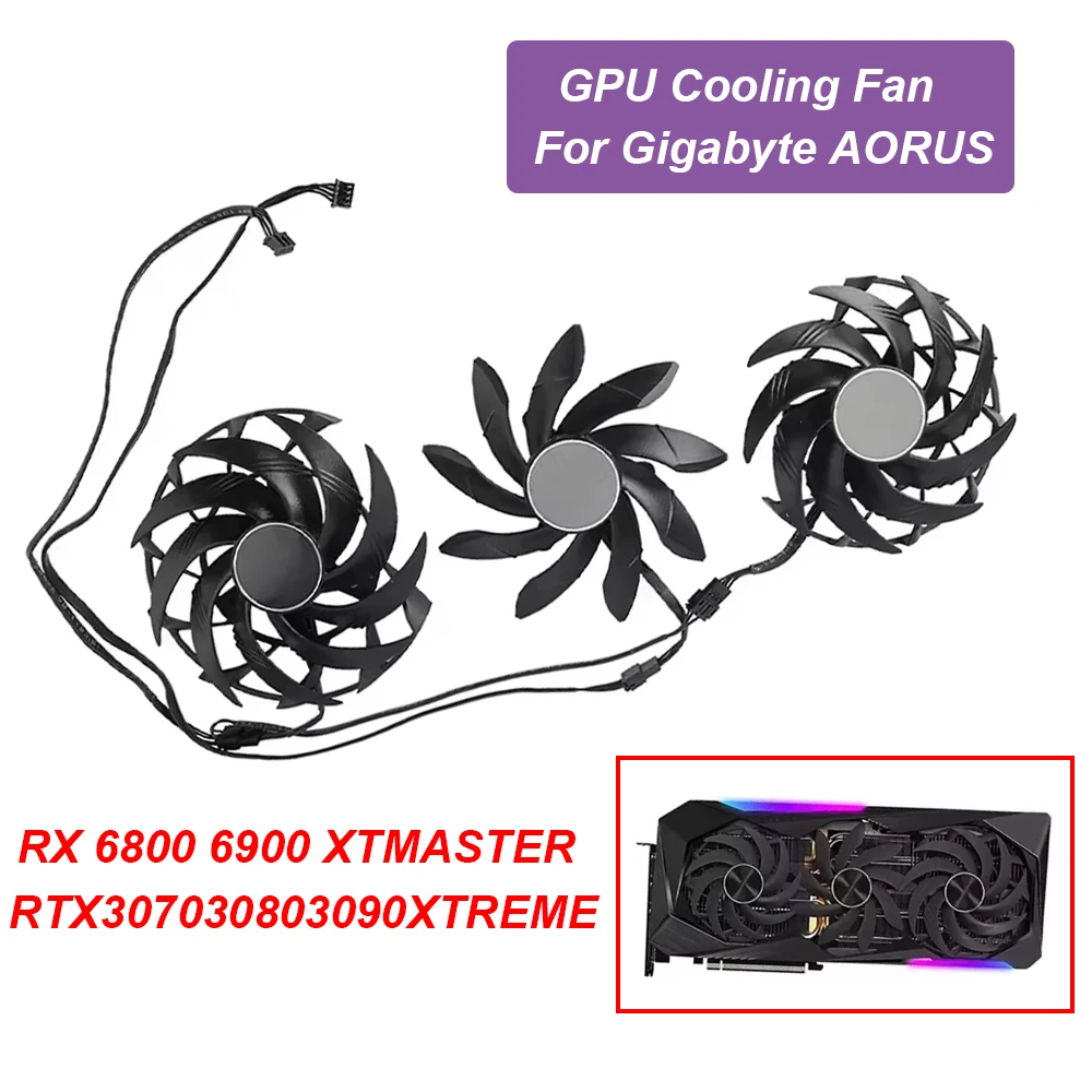 PLD10015B12H GPU Cooling Fan For Gigabyte AORUS RTX 3070Ti 3080 3080Ti 3090 RX 6800 6900XT XTREME MASTER Replacement GPU Fan