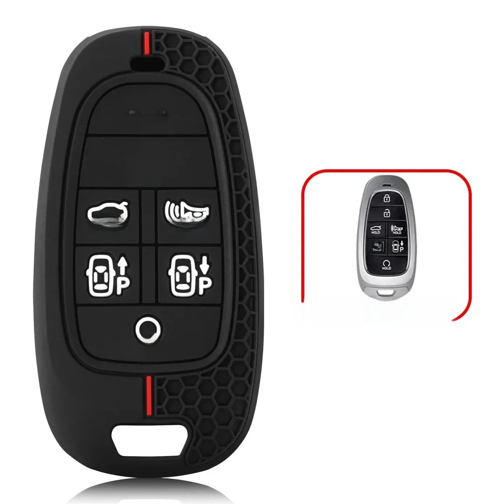 Étui pour clé de voiture en Silicone, pour Hyundai Palisade 2023 Tucson Santa Fe 2021 2022 Atos Solaris Prime Nexo Sonata Staria Ioniq