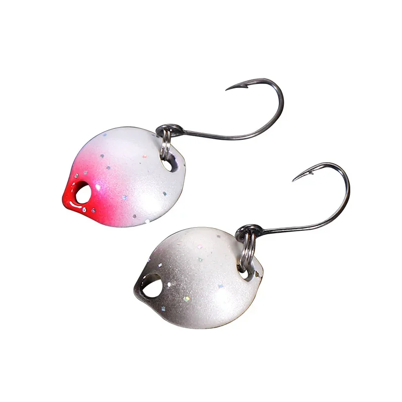 1 sztuk mini metal kropla wody cekiny przynęta na łyżkę kreatywny strąki grochu 1.8g miedzi mikro-rzucanie usta biały pasek przynęty spinner — zdjęcie 2