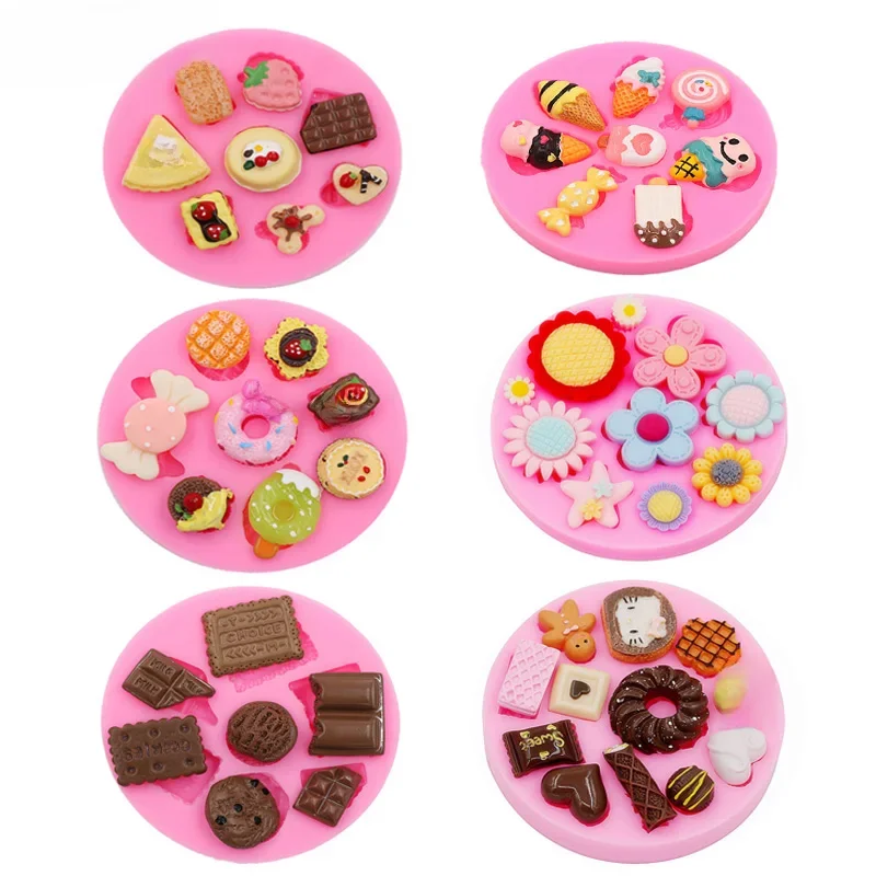 Dessin animé crème glacée bonbons gâteau Silicone moule bricolage à la main chocolat fait à la main gâteau Dessert décoration outils de cuisson nouveau