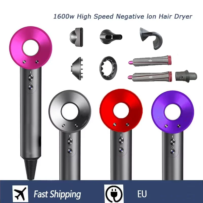 Super Hair Dryer 220V High Speed Leafless Negative Ion 110,000 Rpm Portable Professional Hair Care 62M/S Wind 1600W Quick Drying