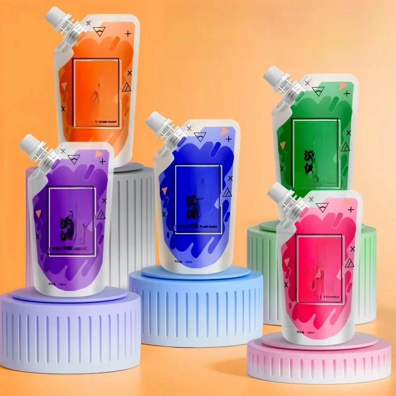 100 ml/multi-color xiajiaer vloeibare verf acrylverf zak gewelddadige beer DIY decoratieve schilderkunst vloeibare vloeibare kleurstof - afbeelding 2