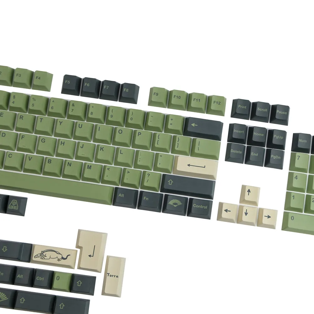 GMK Terra-teclas PBT personalizadas para teclado mecánico, 140 teclas, perfil de cereza, DYE-SUB