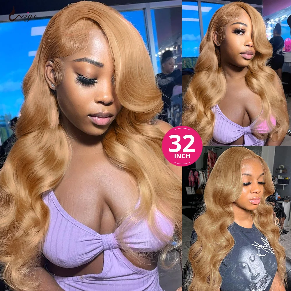 Uwigs #27 Honey Blonde Lace Wig Body Wave Lace Front Wigs 13x4 13x6 Lace Frontal Wigs Colored Remy Human Hair Wigs For Women