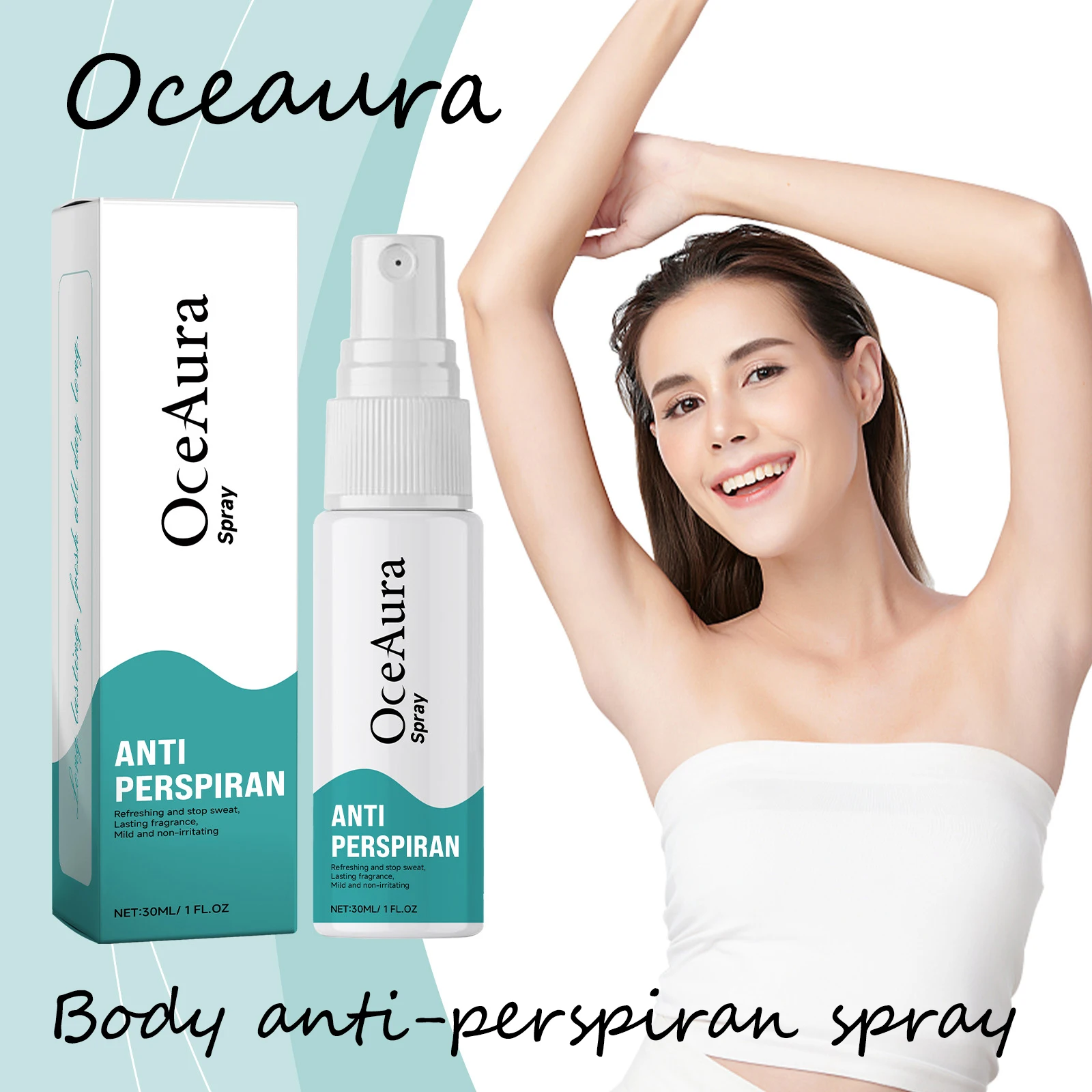 

Oceaura Anti-perspiran Spray Natural Daily Remove Sweaty Odors Refreshing Lasting Fresh Fragrance Body Mist for Armpit Body