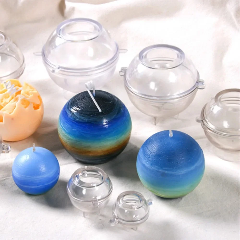 5-10cm sferyczna świeca forma plastikowa DIY ręcznie robiona okrągła kula seria z planetami świeca aromaterapeutyczna akcesoria do rękodzieła akrylowe formy zestaw — zdjęcie 2