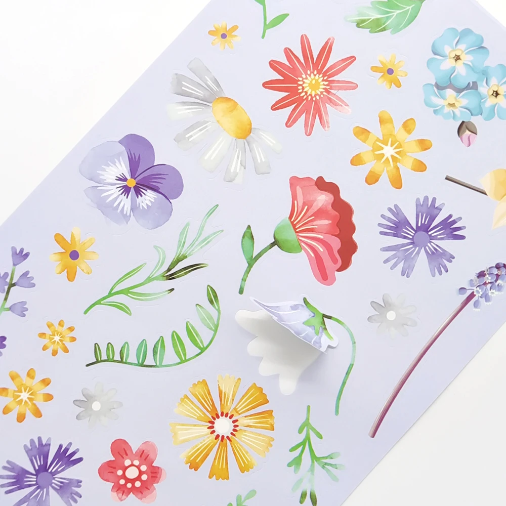 Creative Path Vintage Journal Deko-Aufkleberbücher 6 Blätter Wiederverwendbare Rosa Gelbe Blumen-Scrapbooking-Aufkleberbücher für Bastelarbeiten – Detail 5