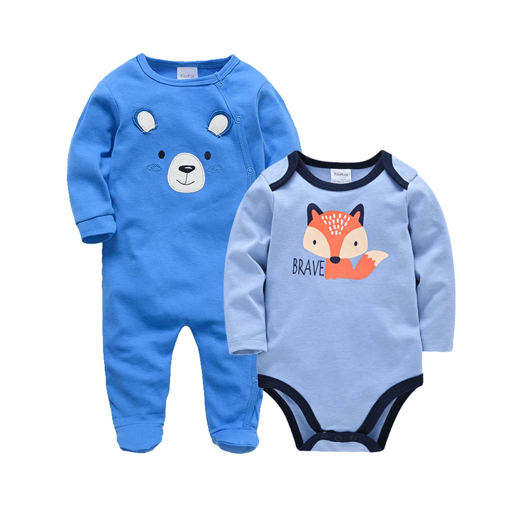 2PCS Baby Clothes Set Boys Cotton Romper Babies Girls Jumpsuit Clothing Long Sleeve Playsuit Outfit For Newborn 0-12 Month