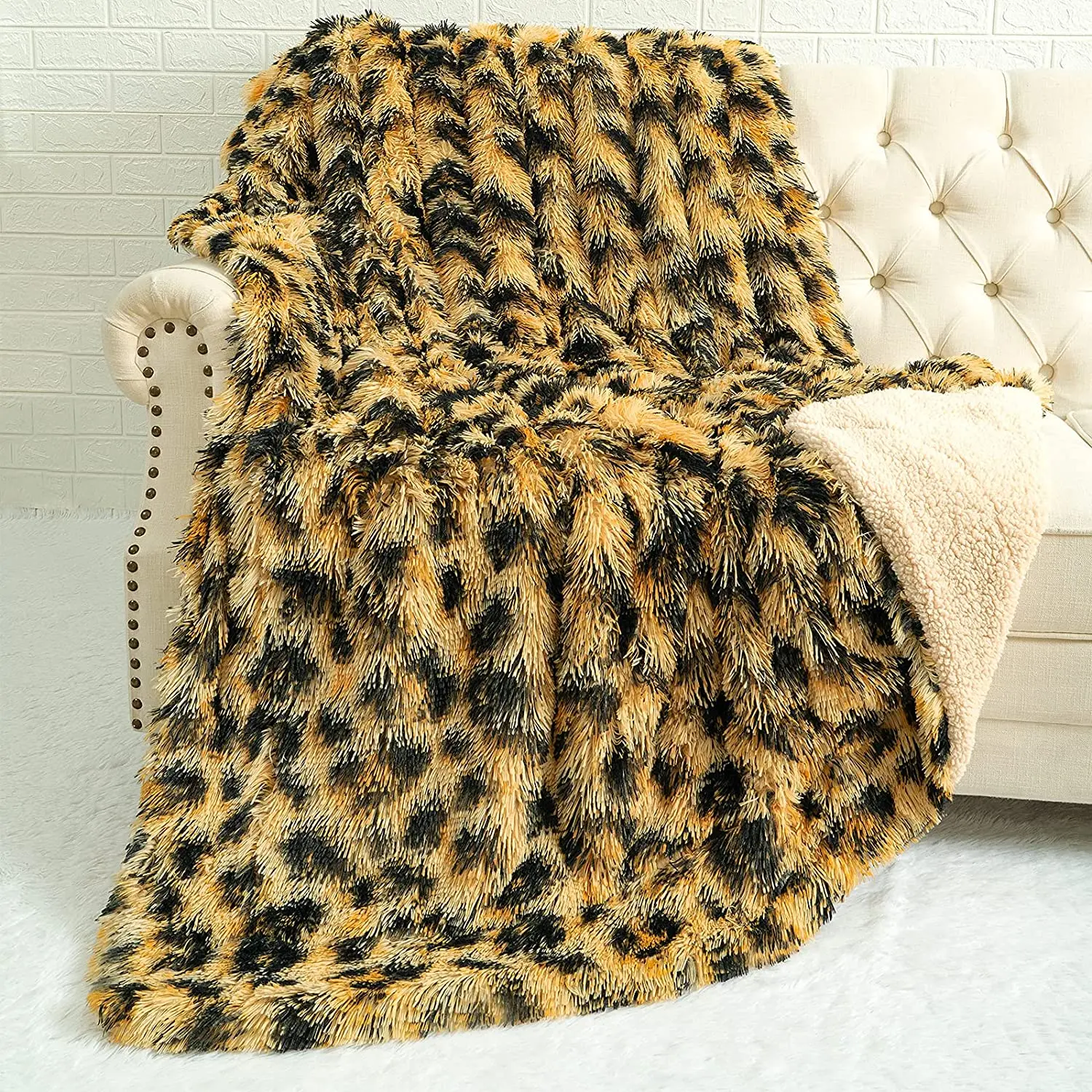 Fluffy Leopard Throw Blanket Plush Cheetah Print Blankets Soft Faux Fur Bed Throw For Decorative Couch Chair Bed Covers