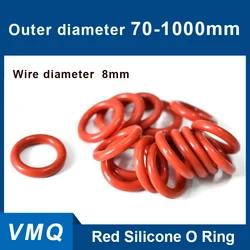 1Pcs Silicone O Ring Gasket Red VMQ Food Grade Sealing Washer Waterproof Insulation Rubber Sealing Ring CS 8mm OD 70-1000mm