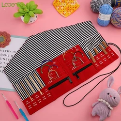 Foldable Knitting Needles Storage Bag Empty Sewing Organizer Waterproof Crochet Hooks Organizer Knitting Bag for Sewing Tools