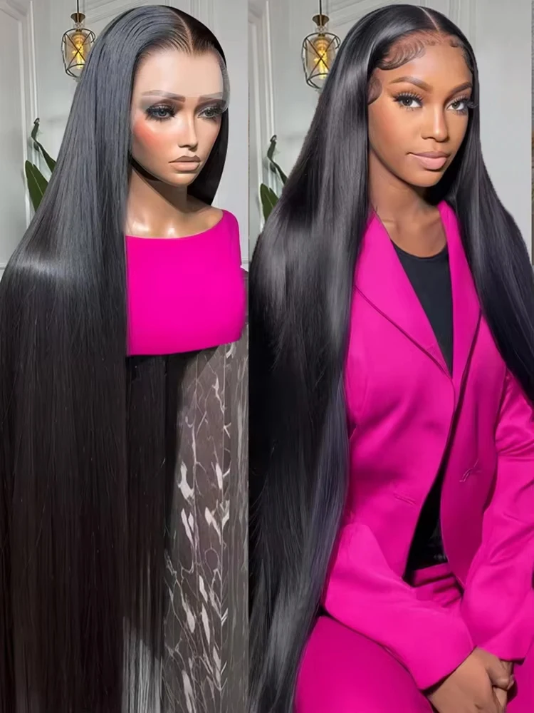 

Mossily 250 Density 40 Inch Straight 13x6 HD Lace Frontal wigs Black Wig Brazilian 14x4 Lace Frontal Human Hair Wigs For Woman