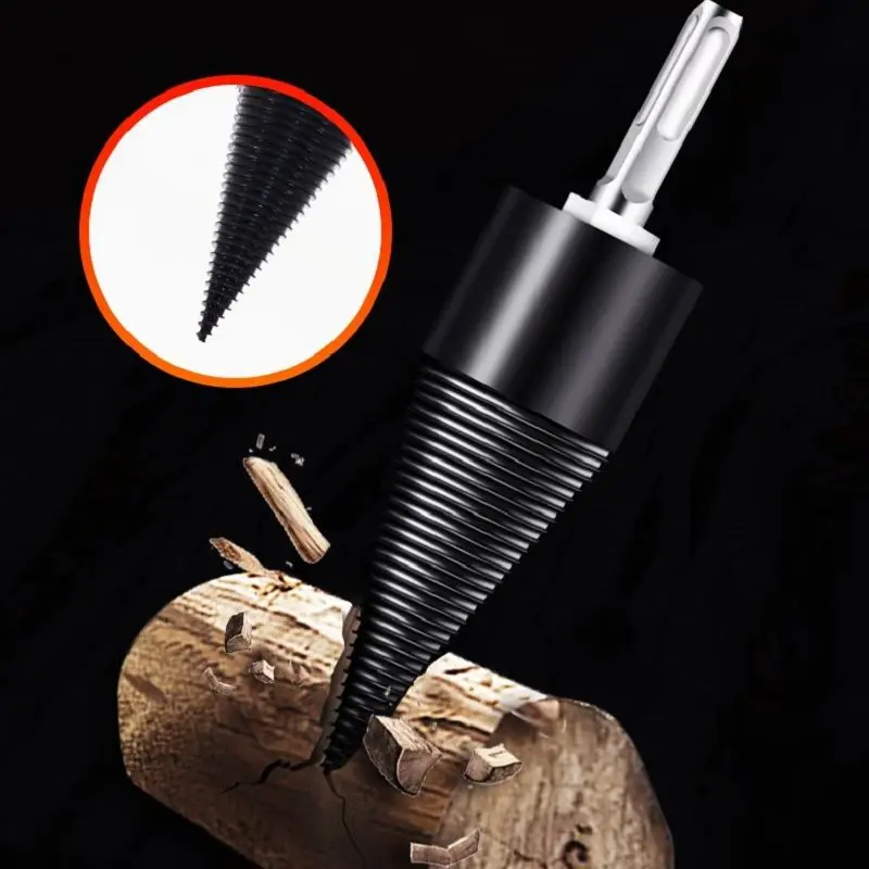 32/38/42/45/50mm Firewood Chop Drill Bit Extra Longlife Wood Log Splitter Conical Breaking Chopper Electric Hammer Impact Drill