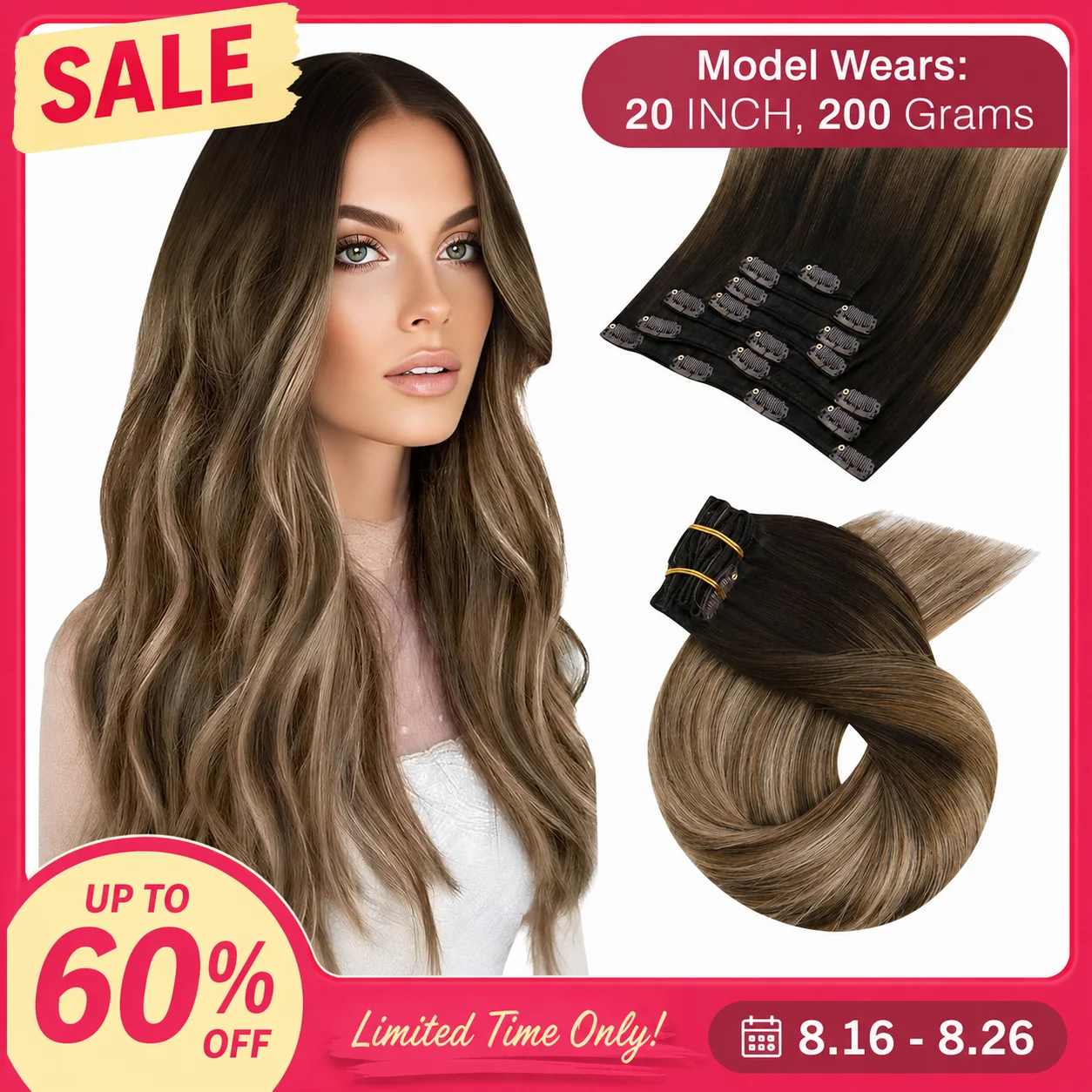 [Heißer Verkauf] Moresoo Clip-in-Haarverlängerungen, echtes Naturhaar, Remy-gerades Set, 5 und 7 Stück, brasilianische Clip-in-Echthaarverlängerungen