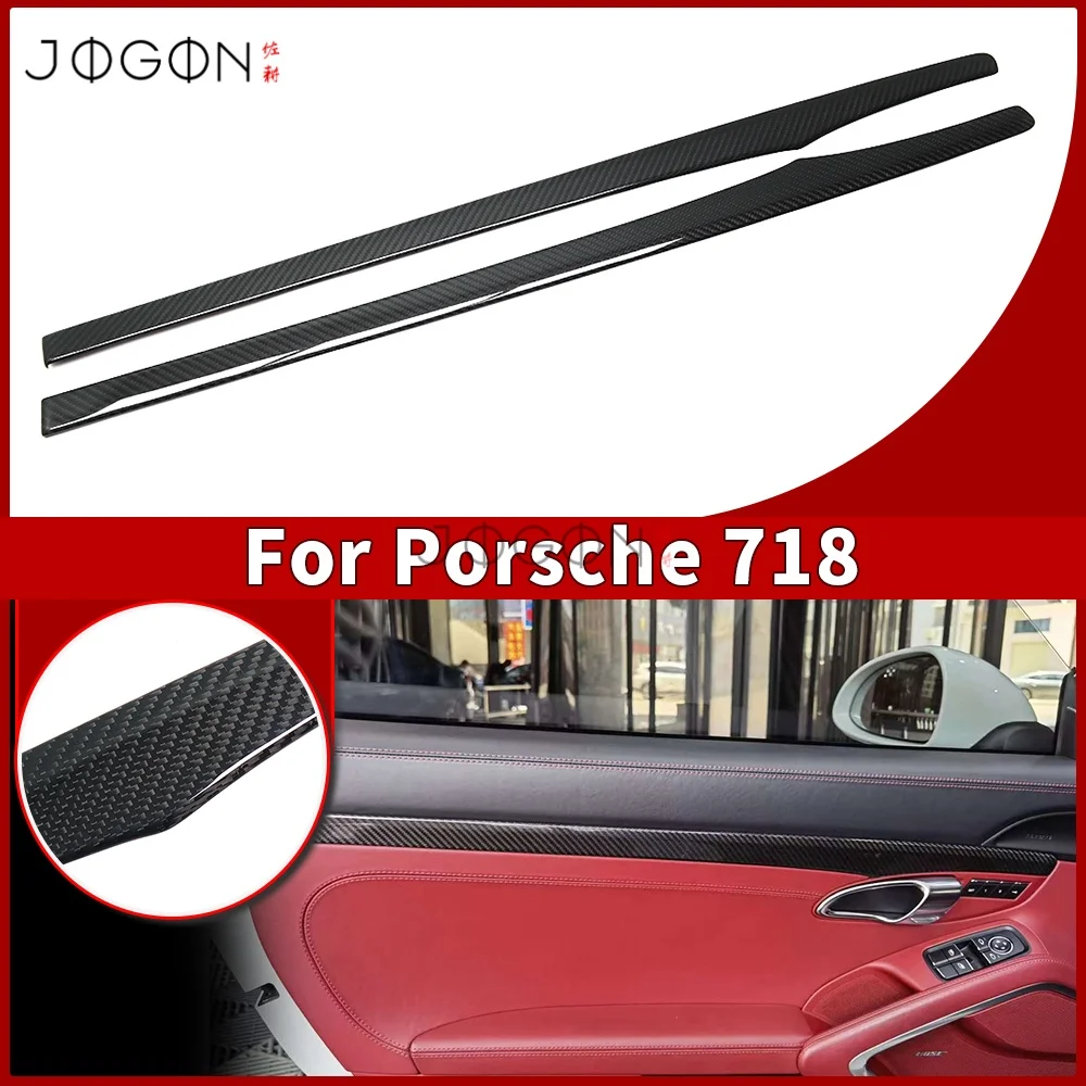 Naklejki/listwy ozdobne z włókna węglowego na panele drzwiowe do Porsche 718 911 Cayman GT3 Targa Turbo 991 GTS RS