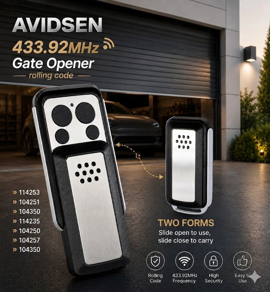 For AVIDSEN 104251 104350 114235 104250 104257 104350 114253 Roller Door Handheld Transmitter Garage Remote Control