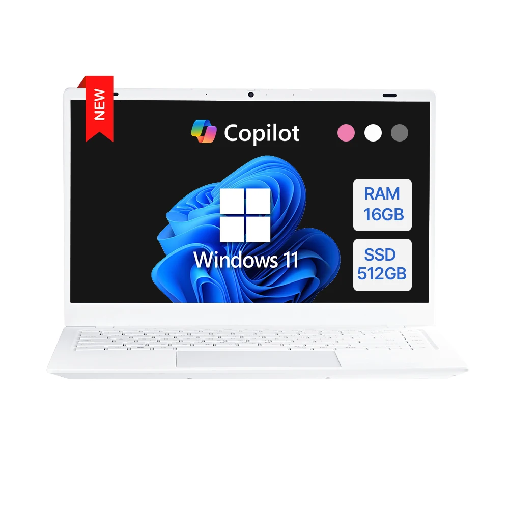 Daowiz Dao Book 14 بوصة 1.32 كجم كمبيوتر محمول Intel N100 Windows 11 مع ألوان بيضاء ووردية ورمادية داكنة/14-N100Cc N100/16 جيجا بايت 256 جيجا بايت