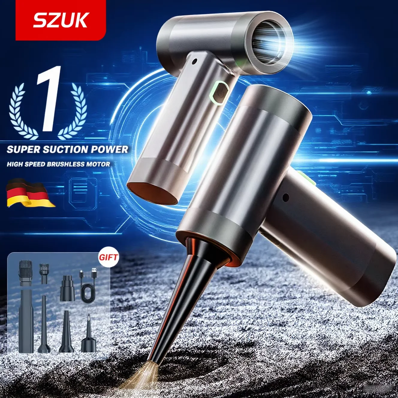 

SZUK C015 Turbofan 150000RPM Handheld Air Blower Brushless Motor Mini Turbo Fan Portable Duct Blower Powerful Car Vacuum Cleaner