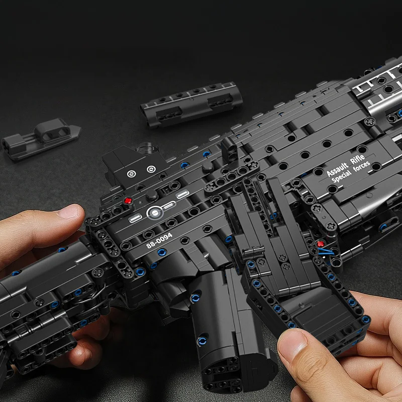 1200 building block gun model, M416 black gun type,enthusiasts to collect, desktop decoration, Halloween/Christmas/festival gift