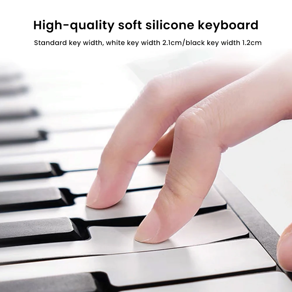 نشمر لوحة المفاتيح البيانو 88 مفتاح الممارسة المنزلية المحمولة الرقمية الكهربائية لوحة مفاتيح البيانو القابلة للطي مع مكبر الصوت المدمج #3