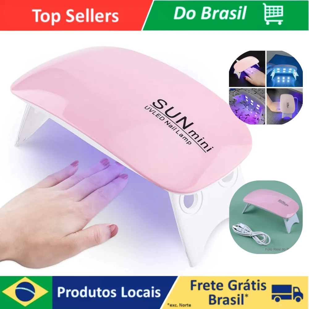Mini Cabine UV LED Sun – Secador Portátil para Unhas Gel e Acrílicas, Dobrável USB Bivolt