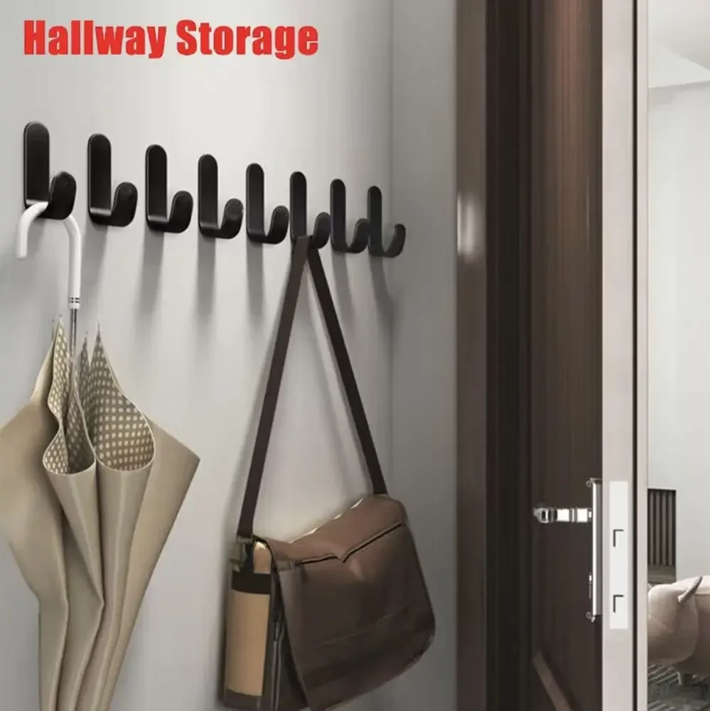 6Pcs Strong Self-Adhesive J-hook Waterproof Adhesive Hanging,Bathroom Towel Key Kitchen image 5