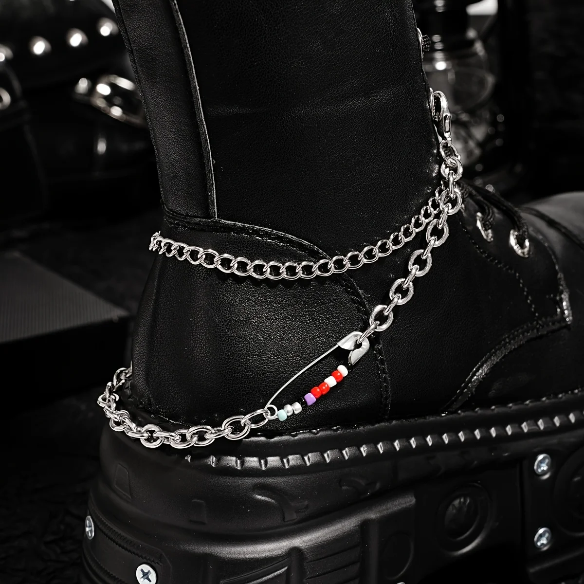 2Pcs Boho Punk Colorful Bead Boot Shoe Charms, For Daily Wear, Music Festival, Halloween Party & Gift