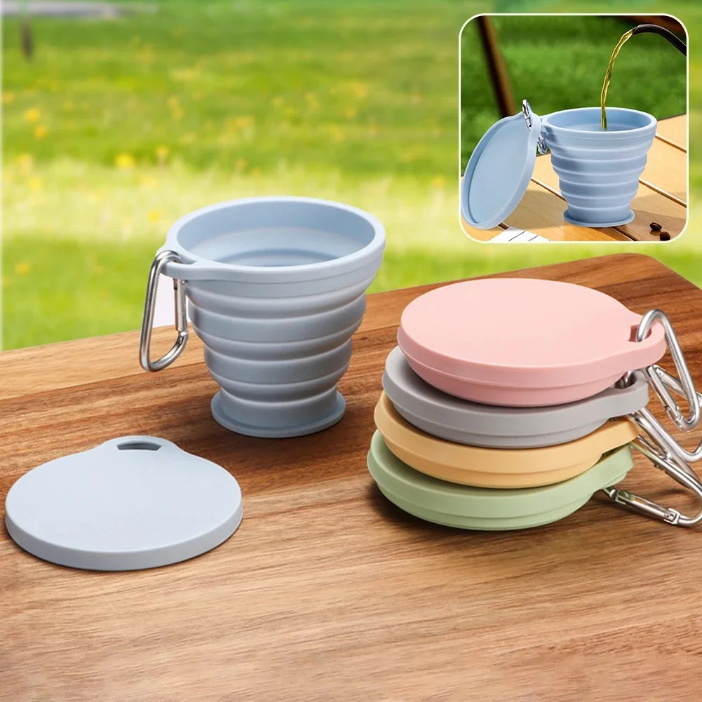 Tasse d'eau en silicone pliable non BPA BPA Portable portable pliable et tasse d'eau fuite pour le camping Activités extérieures