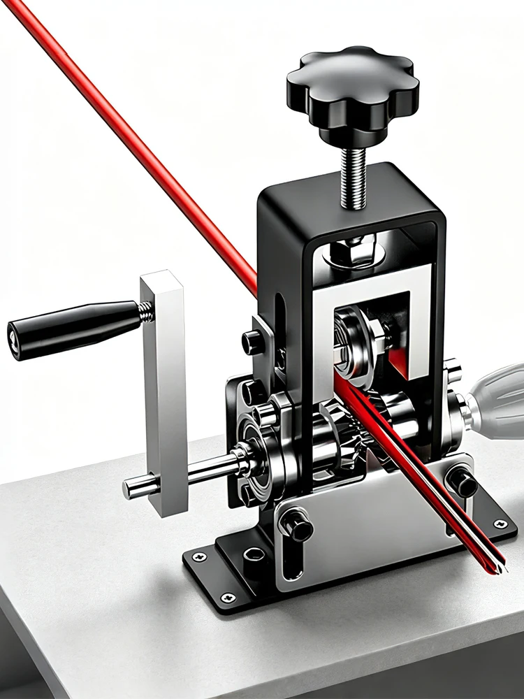 Tragbarer Drahtabisolierer, manuelles Drahtabisolierwerkzeug, 2-25 mm Kabel-Abisoliermaschine mit Handkurbel, Handbohrmaschine für Schrottrecycling, 4 Lochgrößen
