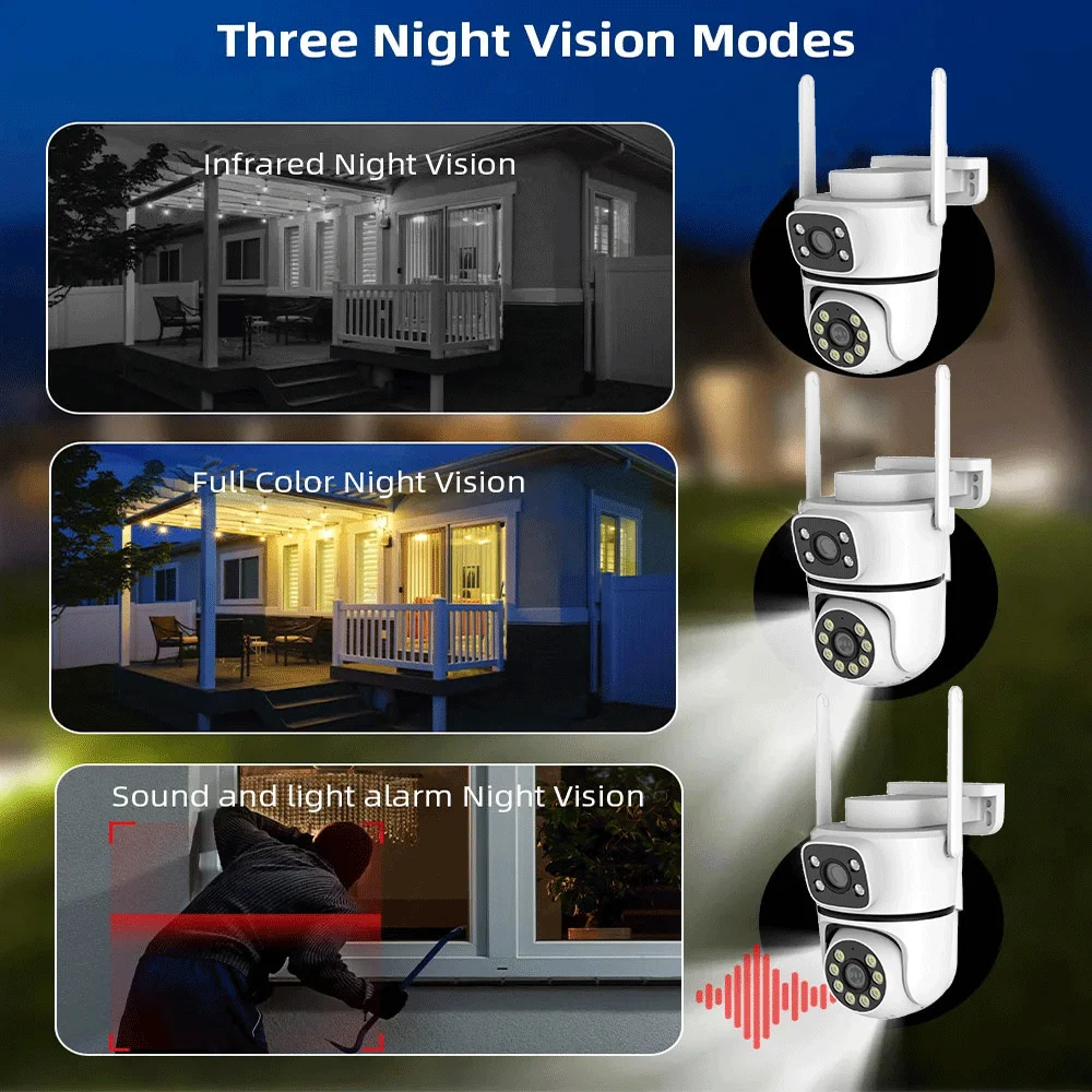 Tuya 10MP double objectif 5G Wifi caméra PTZ extérieure 4K HD double écran sécurité à domicile-protection caméra couleur Vision nocturne Surveillance