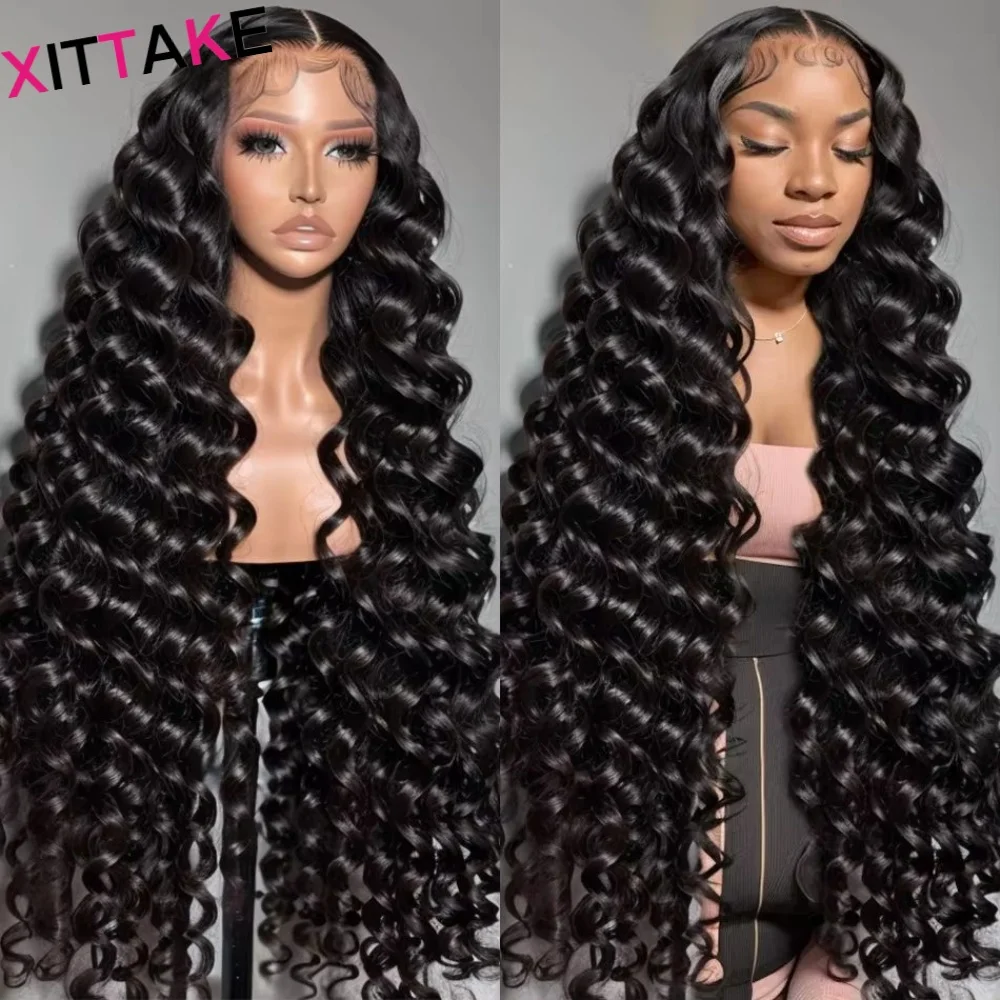 Deep Wave Lace Front Human Hair Wigs 13x4 Glueless Human Hair Wigs Natural Color 13x6 HD Transparent Lace Frontal Wigs For Women