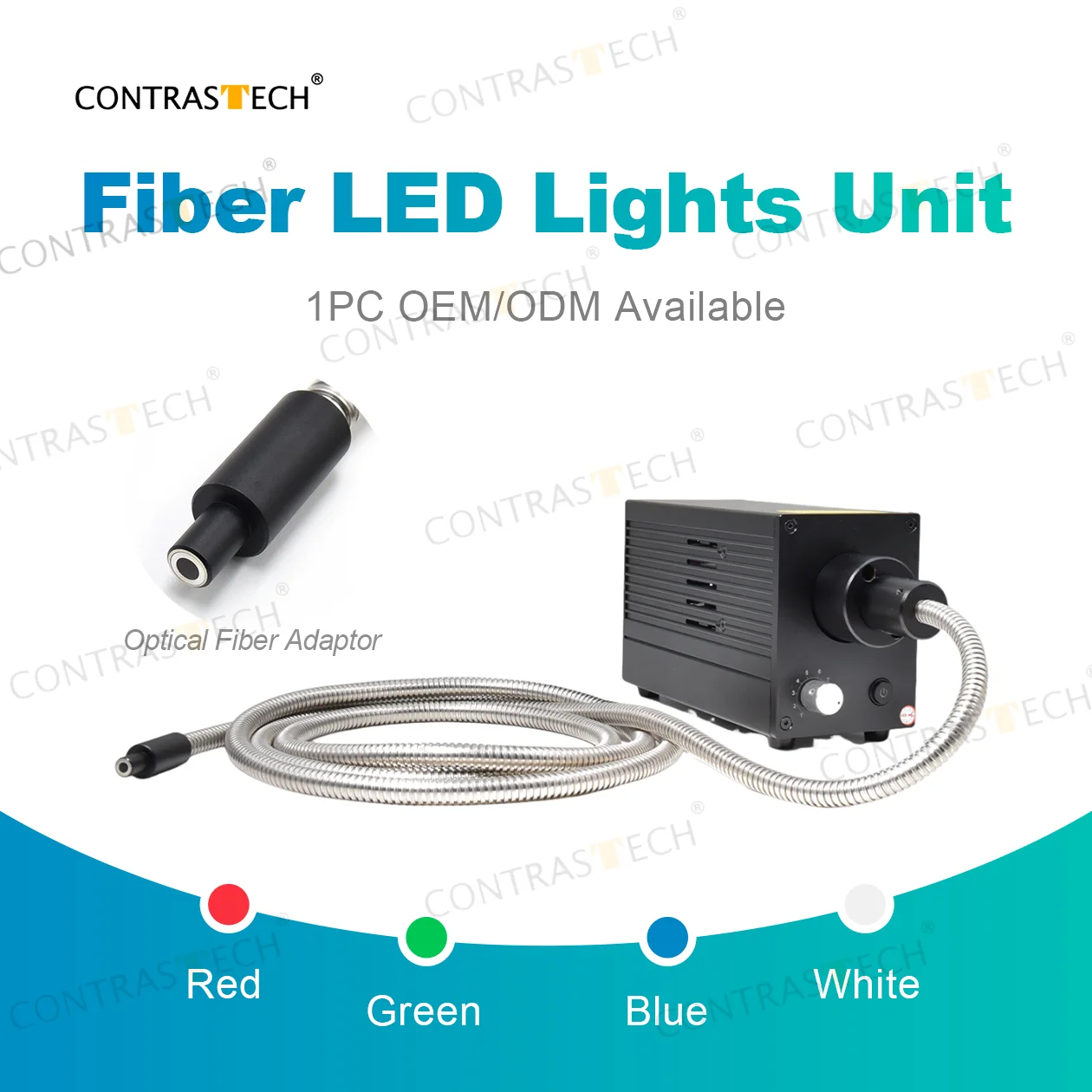 

LED 6500-7500K 24V 10W Fiber LED Cold light Unit Straight-type Fiber Head Spot Light for Semiconductor Equipment Contrastech