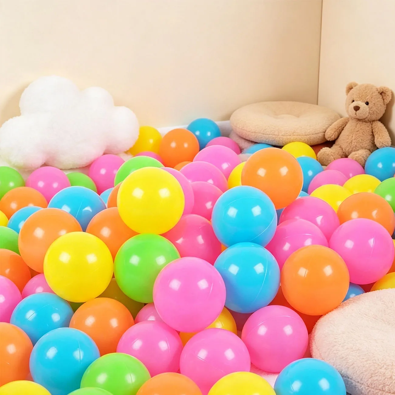 100 Pcs Eco-friendly Colorful Ball Pit Soft Plastic Ocean Ball Water Pool Ocean Wave Ball Outdoor Toys