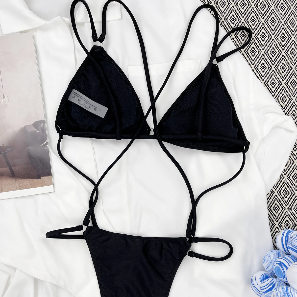 Girl's Wrap Around Cross Back One Piece Sexy Swimsuit Eco-Friendly Packing